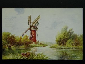 Norfolk A NORFOLK WINDMILL c1940s Postcard by Valentine