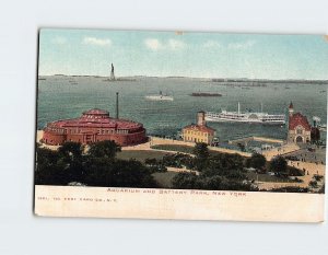 Postcard Aquarium And Battery Park New York City New York USA