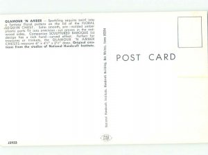 Pre-1980 This Is A Postcard FLORAL SEQUIN CHEST BY NATIONAL HANDCRAFT AC7277