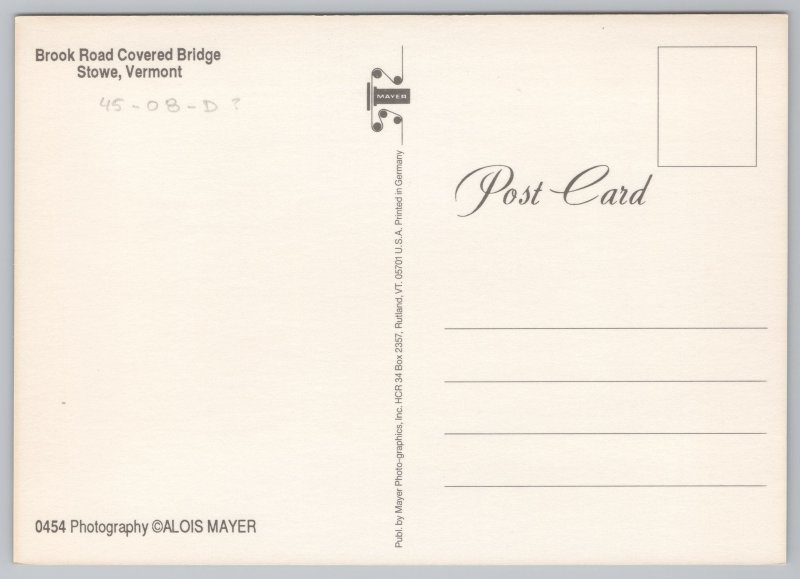 Trees Begin Changing Colors Around The Brook Road Covered Bridge In Stowe VT~CT