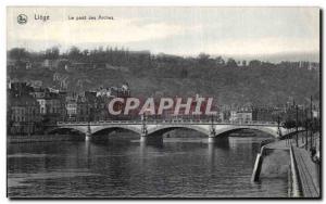 Old Postcard Liege Arches Bridge