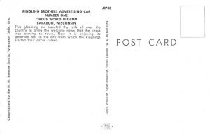 Ringling Brothers Advertising Car No. 1 Circus World Museum Circus Postcard