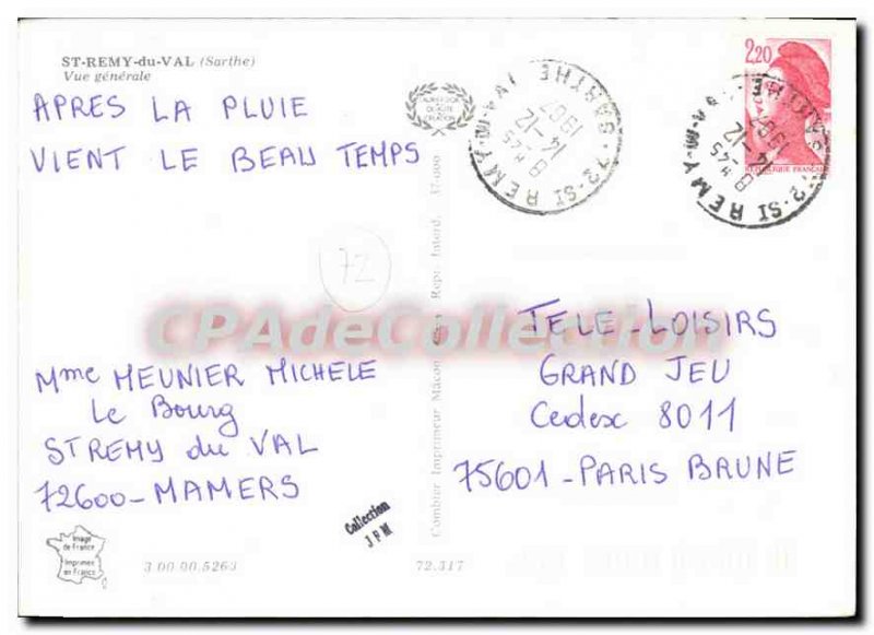 Modern Postcard St Remy Val Sarthe general view