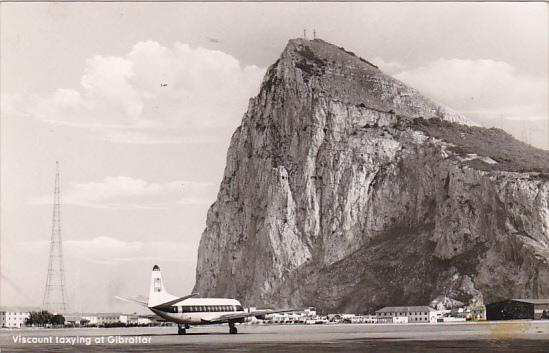 Viscount Jet Taxying At Gibraltar Airport Real Photo