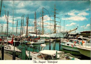 Newport, RI Rhode Island WATERFRONT~BANNISTER'S WHARF Boats~Gloria  4X6 Postcard