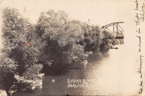 Healdsburg California Russian River and Bridge Real Photo Postcard AA34897