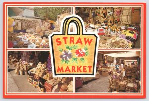 Straw Market~Four Different Scenes~Sellers Stations~Bag~Flowers~Continental PC