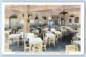 Philadelphia Pennsylvania Postcard Cafeteria Hotel Lorraine Broad Street c1920