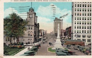 12604 Trolley Car, Main Street, Looking North from Capital, Columbia SC 1931