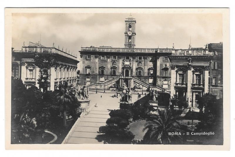 Italy Roma RPPC Il Campidoglio Piazza Capitol Hill Vintage Real Photo Postcard