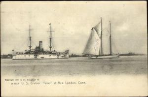 New London CT US Cruiser Ship Restless c1905 Postcard spc