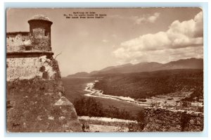 Early Morro Castle Fort Santiago DE Cuba Real Photo RPPC Postcard (B2)