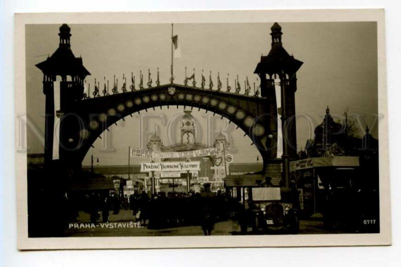 490582 Czechoslovakia Prague exhibition CAR street advertising Vintage photo