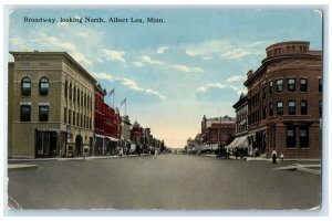 1915 Broadway Looking Exterior Albert Lea Minnesota MN Vintage Antique Postcard