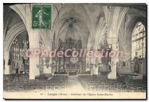 Postcard Old Orne eagle inside the church Saint Martin