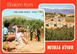 Postcard Israel - Shalom from The Good Fence, Metulla