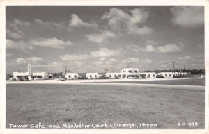 Orange  Texas Tower Cafe MacArthur Court Vintage Postcard AA26637