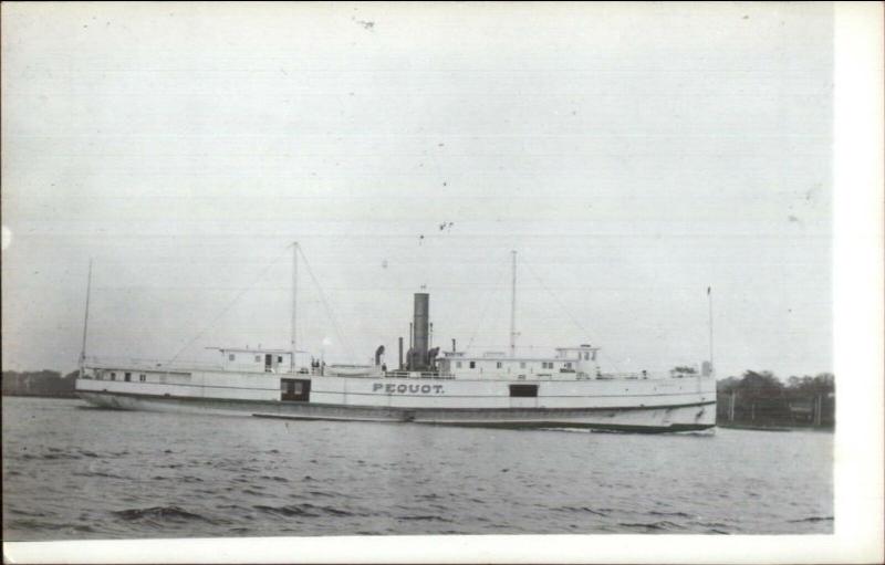 Steamer Ship PEQUOT c1950s-60s Real Photo Postcard