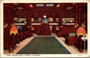 Postcard Lobby of Sequoia Hotel in Fresno, California