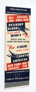 North American Douglas Airliners New York Chicago 20 Strike Matchbook Cover
