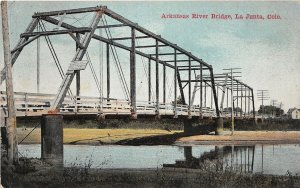 J1/ La Junta Colorado Postcard c1910 Arkansas River Bridge 133