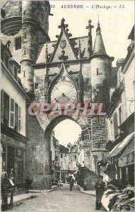 Old Postcard 65 Auxerre clock