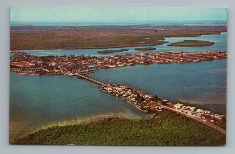 Matlacha Section of Fort Myers Birdseye Aerial Bridge Florida Vintage Postcard 