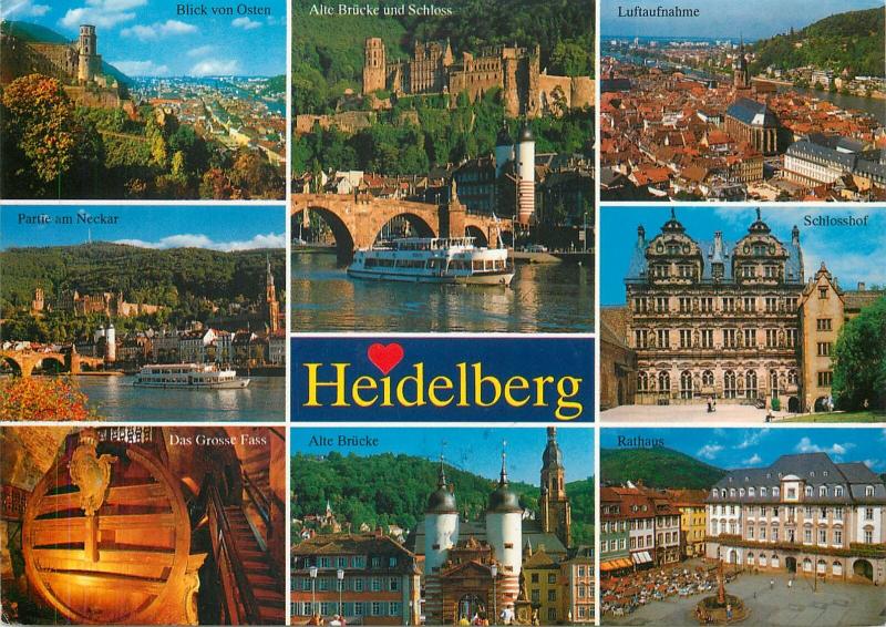 Germany Heidelberg multi views postcard