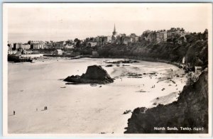 RPPC  NORTH SANDS, TENBY Wales ~ Panoramic View  UK Postcard