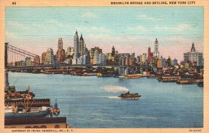 Brooklyn Bridge and Skyline,New York,NY