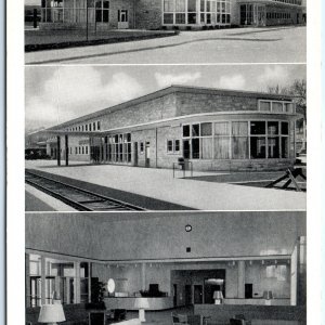 c1940s Burlington, IA Railway Bus Station Postcard by Graycraft Danville VA A90