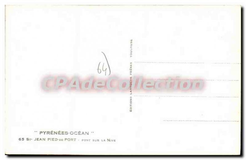 Postcard Pyrenees Old Ocean St Jean Pied de Port Bridge Nive