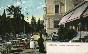 CPA AK ABBAZIA Promenade vor dem Café Quarnero CROATIA (623716)