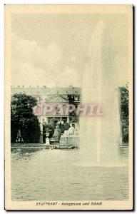 Postcard Old Anlagensee Stuttgart und Schloss