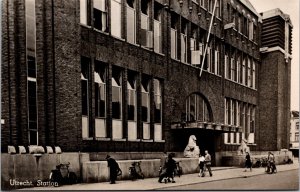 Netherlands Utrecht Station Vintage RPPC 09.65