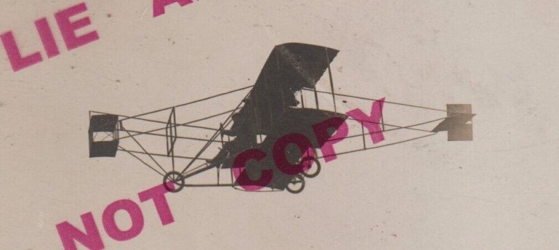 Fresno CALIFORNIA RPPC 1910 GLENN CURTISS Flying AIRPLANE Breaking SPEED RECORD