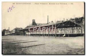 Old Postcard Horse Riding Equestrian Place Saint Etienne Villebeuf Walking ho...