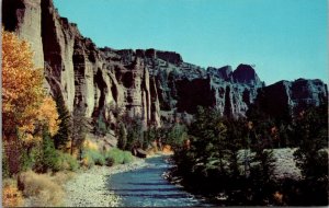 Shoshone River and Palisades Along Approach Road Cody Wyoming Postcard PC91