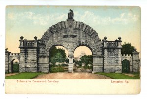 PA - Lancaster. Greenwood Cemetery Entrance