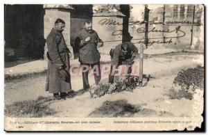 Old Postcard infantry officer flowering tomb Army
