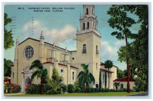 1950 Knowles Chapel Rollins College Winter Park Florida Vintage Antique Postcard