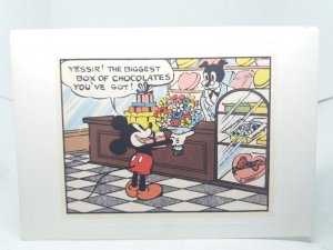 Disney Mickey Mouse Buying Chocolates Vintage Cartoon Postcard