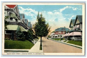 c1930's South West Street Looking North Allentown Pennsylvania PA Postcard