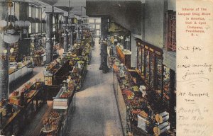 Providence Rhode Island Hall and Lyon Drug Store Interior Postcard AA33145