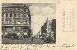 brazil, CURITYBA, Rua 1º de Março, Street Scene (1905) Postcard Sent to Malta