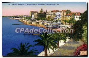 Postcard Old Saint Raphael Panorama Boulevard Felix Martin