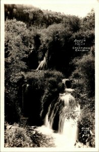 Vtg Rough Lock Falls Spearfish Canyon Black Hills SD RPPC Real Photo Postcard