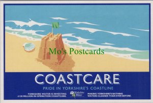 Advertising Postcard - Yorkshire Water Coastcare, Coastline, Sandcastle RR20251