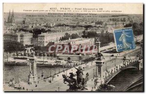 Old Postcard Paris Alexandre III bridge