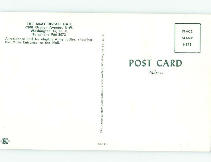 Pre-1980 ARMY DISTAFF HALL Washington DC AF8011
